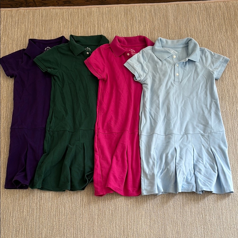 Set of Four Primary Polo Dresses in Various Colors